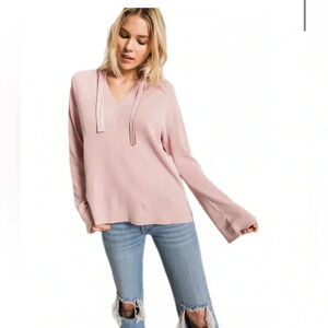 Z Supply Thermal Hoodie Size Small Color: Wood Rose